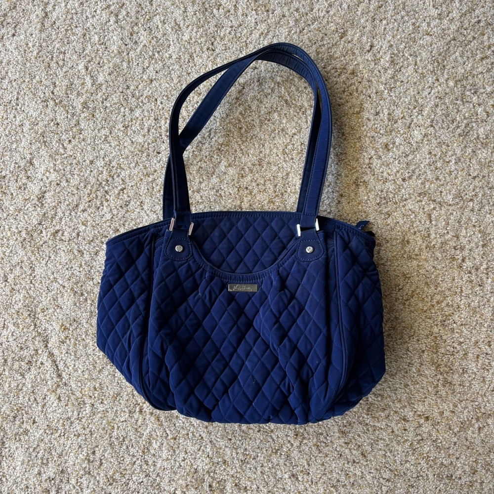 Vera Bradley Quilted Navy Blue Tote Bag